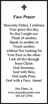 Face Prayer Card